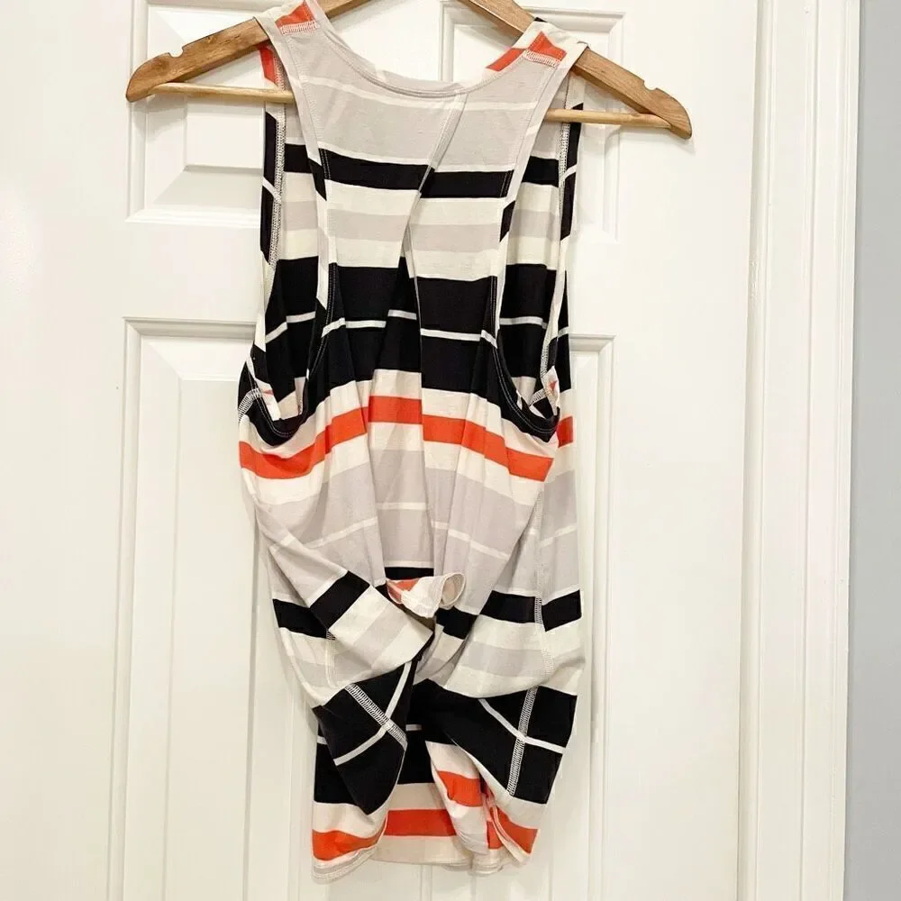 Lululemon All Tied Up Tank Beach Blanket Stripe Size M Pima cotton